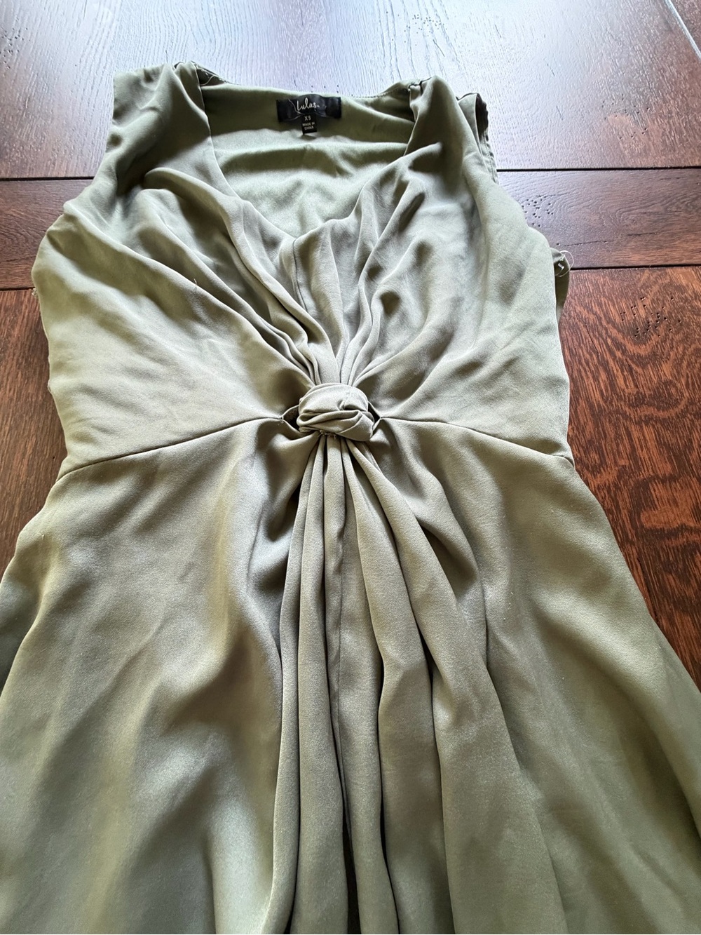 Lulu's Olive Green Twist-Front V-Neck Maxi Dress - Picture 4 of 8